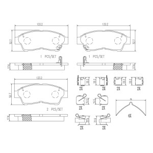 brembo Premium Ceramic Front Disc Brake Pads for 1995 Toyota Corolla - P83034N