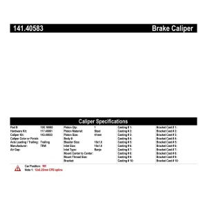 Centric Semi-Loaded Brake Caliper for 2018 Acura RLX - 141.40583