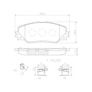 brembo Premium Ceramic Front Disc Brake Pads for 2017 Toyota RAV4 - P83071N