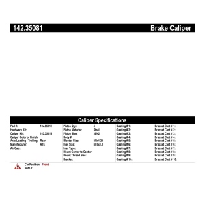 Centric Posi Quiet™ Loaded Brake Caliper for Mercedes-Benz 400E - 142.35081