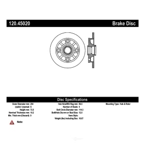Centric Premium™ Brake Rotor for 1986 Mazda 626 - 120.45020