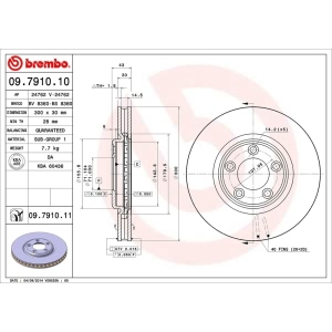 brembo UV Coated Series Vented Front Brake Rotor for 2001 Jaguar S-Type - 09.7910.11