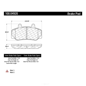 Centric Formula 100 Series™ OEM Brake Pads for 1991 Volvo 780 - 100.04920