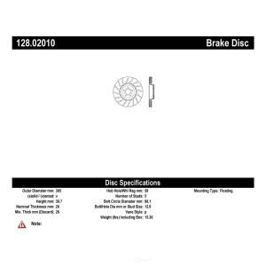 Centric Premium™ OE Style Drilled Brake Rotor for 2019 Alfa Romeo 4C - 128.02010