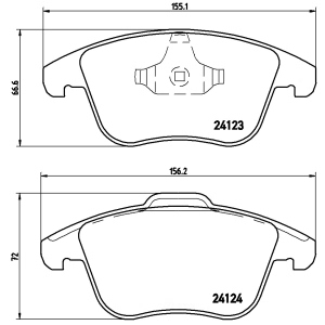 brembo Premium Low-Met OE Equivalent Front Brake Pads for 2018 Volvo V60 - P24076