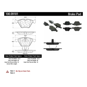 Centric Formula 100 Series™ OEM Brake Pads for 2012 BMW 335is - 100.09181
