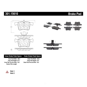Centric Premium Ceramic Front Disc Brake Pads for 2019 BMW 330i GT xDrive - 301.15610