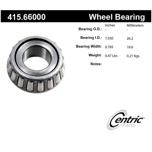 Centric Premium™ Front Driver Side Outer Wheel Bearing for Chevrolet P20 - 415.66000
