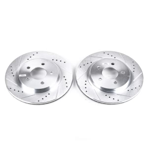 Power Stop PowerStop Evolution Performance Drilled, Slotted& Plated Brake Rotor Pair - AR8174XPR