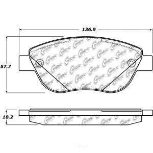 Centric Posi Quiet™ Semi-Metallic Front Disc Brake Pads for 2018 Fiat 500 - 104.16181