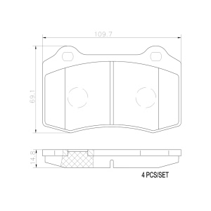 brembo Premium Ceramic Rear Disc Brake Pads for 2004 Jaguar S-Type - P36020N