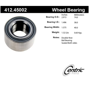 Centric Premium™ Front Passenger Side Double Row Wheel Bearing for 1991 Mazda 929 - 412.45002