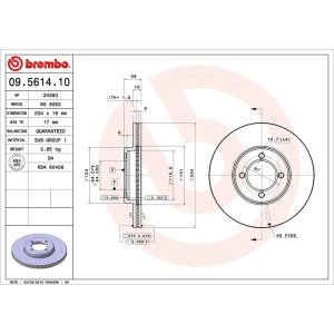 brembo OE Replacement Vented Front Brake Rotor for 1985 Toyota Corolla - 09.5614.10