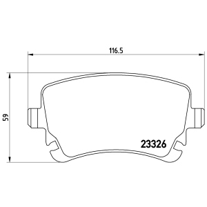 brembo Premium Low-Met OE Equivalent Rear Brake Pads for 2006 Volkswagen Phaeton - P85076