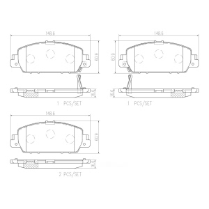 brembo Premium Ceramic Front Disc Brake Pads for 2019 Honda Accord - P28077N