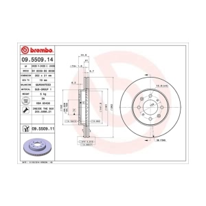 brembo UV Coated Series Vented Front Brake Rotor for 1992 Honda Civic - 09.5509.11