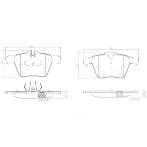 brembo Premium Ceramic Front Disc Brake Pads for 2018 Jaguar XJ - P36028N