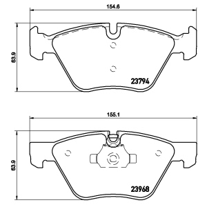 brembo Premium Low-Met OE Equivalent Front Brake Pads for BMW Z4 - P06036