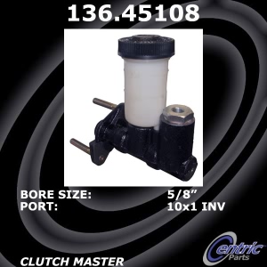 Centric Premium Clutch Master Cylinder for 1990 Mazda RX-7 - 136.45108