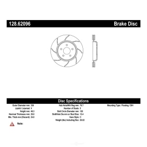 Centric SportStop Drilled 1-Piece Rear Brake Rotor for 2005 Chevrolet Corvette - 128.62096