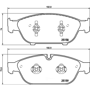 brembo Premium Low-Met OE Equivalent Front Brake Pads for 2018 Audi A6 Quattro - P85127