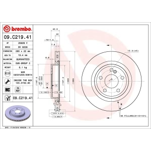 brembo UV Coated Series Rear Brake Rotor for Mercedes-Benz CLA250 - 09.C219.41