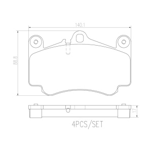 brembo Premium Ceramic Front Disc Brake Pads for 2002 Porsche 911 - P65011N