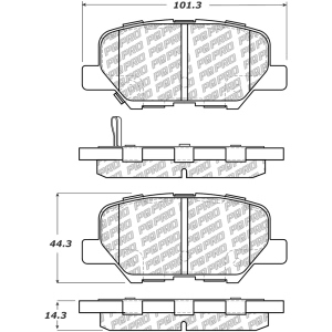 Centric Posi Quiet Pro™ Ceramic Rear Disc Brake Pads for 2013 Mitsubishi Outlander Sport - 500.16790