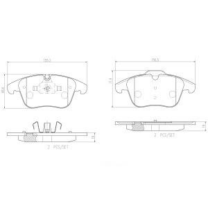 brembo Premium Ceramic Front Disc Brake Pads for 2009 Jaguar XK - P36022N