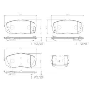 brembo Premium Ceramic Front Disc Brake Pads for 2010 Hyundai Tucson - P30056N