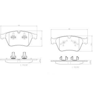 brembo Premium Ceramic Front Disc Brake Pads for 2007 Mercedes-Benz R63 AMG - P50105N