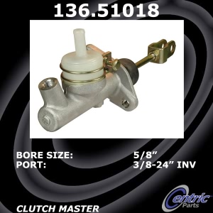 Centric Premium™ Clutch Master Cylinder for 1996 Hyundai Elantra - 136.51018