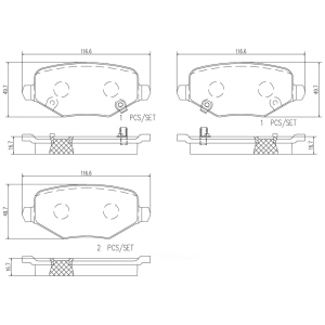 brembo Premium Ceramic Rear Disc Brake Pads for Ram - P18029N