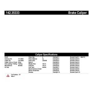 Centric Posi Quiet™ Loaded Brake Caliper for 2015 Mercedes-Benz S600 - 142.35333