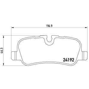 brembo Premium Low-Met OE Equivalent Rear Brake Pads for 2006 Land Rover LR3 - P44013