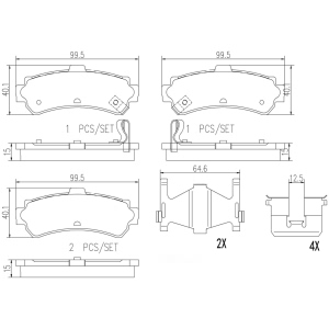 brembo Premium Ceramic Rear Disc Brake Pads for 1995 Nissan 200SX - P56035N