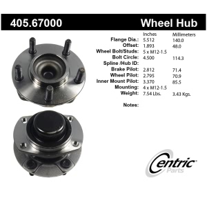 Centric Premium™ Wheel Bearing And Hub Assembly for 2004 Chrysler Town & Country - 405.67000