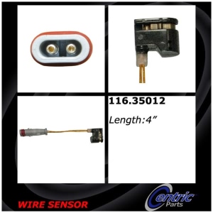 Centric Brake Pad Sensor Wire for Mercedes-Benz E500 - 116.35012