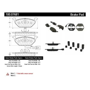 Centric Formula 100 Series™ OEM Brake Pads for 2019 Volkswagen Jetta - 100.07681