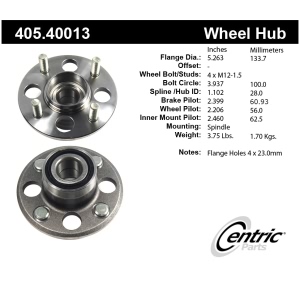 Centric Premium™ Wheel Bearing And Hub Assembly for 1990 Honda Civic - 405.40013