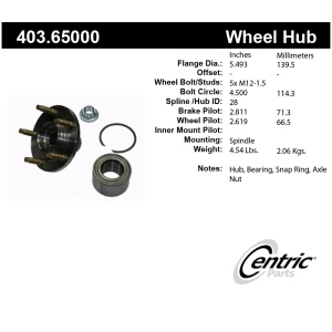 Centric Premium™ Wheel Hub Repair Kit for 2009 Mazda Tribute - 403.65000