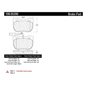 Centric Formula 100 Series™ OEM Brake Pads for 1994 Land Rover Range Rover - 100.05200