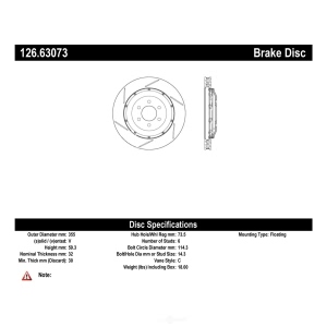 Centric Premium™ OE Style Slotted Brake Rotor for 2005 Dodge Viper - 126.63073