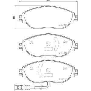 brembo Premium Low-Met OE Equivalent Front Brake Pads for 2015 Audi S3 - P85144