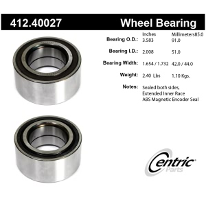 Centric Premium™ Front Driver Side Double Row Wheel Bearing for 2015 Acura TLX - 412.40027