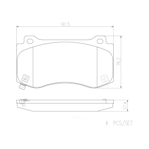 brembo Premium Ceramic Front Disc Brake Pads for 2008 Dodge Challenger - P11023N