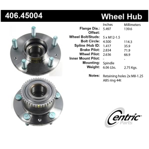 Centric Premium™ Rear Driver Side Non-Driven Wheel Bearing and Hub Assembly for 2002 Mazda Protege - 406.45004