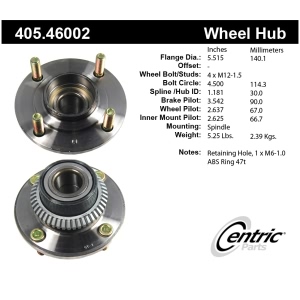 Centric Premium™ Wheel Bearing And Hub Assembly for 1995 Eagle Summit - 405.46002