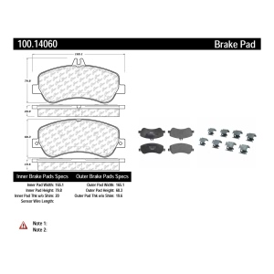 Centric Formula 100 Series™ OEM Brake Pads for Mercedes-Benz GLK250 - 100.14060