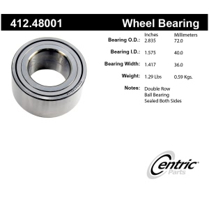 Centric Premium™ Front Passenger Side Double Row Wheel Bearing for 2005 Suzuki Aerio - 412.48001